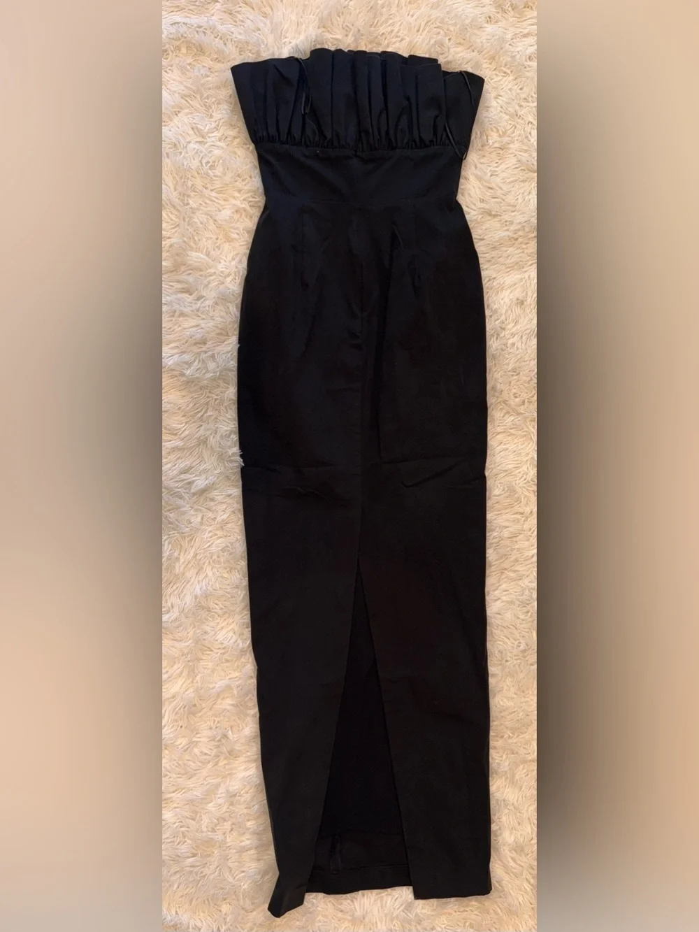 NEW SAU LEE Noah Column Strapless Black Gown Sz 8 - Picture 7 of 9